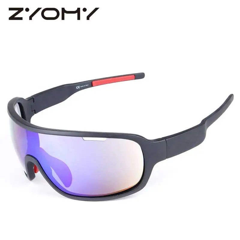 Zyomy Oculos de sol очки для вождения поляризационные цельные спортивные очки фирменный дизайн неустойчивые мужские женские солнцезащитные очки UV400 - Цвет оправы: Черный