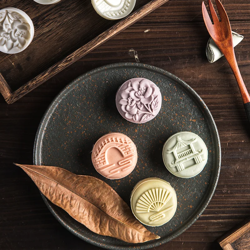 Moon Cake Tools Cookie Flower Stamp Mooncake Mold Kitchen Supplies Bakery Molds Ma'amoul Oriental Pastry Mould Form for Baking