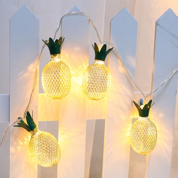 

LED Pineapple String Fairy Lights Garlands USB Power Iron LED Lamp Holiday Party Garden Decoration Fairy Light Bedroom Decor