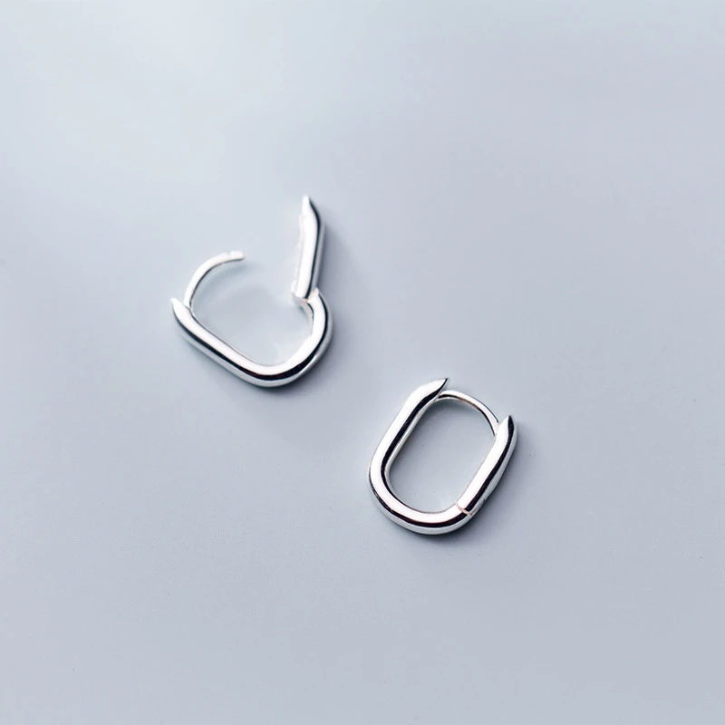 Твердые кольца из стерлингового серебра 925 пробы геометрические серьги-манжета для женщин девушек пирсинг модные серьги ювелирные изделия подарок - Окраска металла: Silver Color