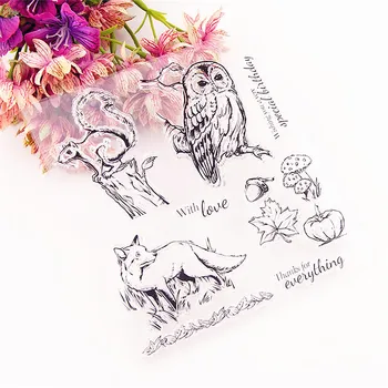 

14.5x16cm Cute animals Transparent Silicone Rubber Clear Stamps cartoon Scrapbooking/DIY Christmas Children's toys album