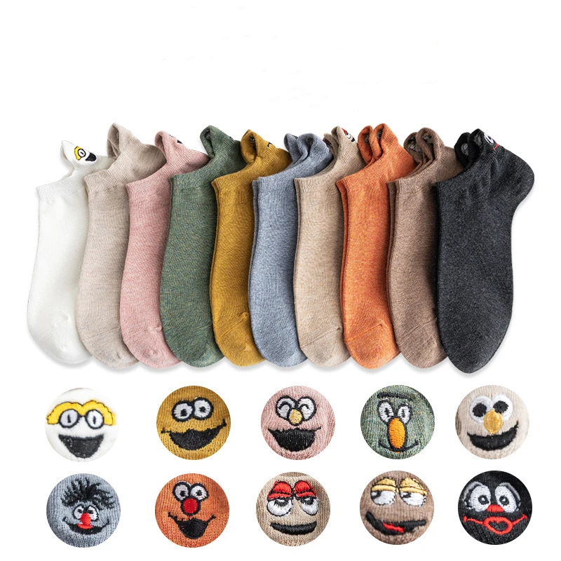 1 Pair of Shallow Mouth Korean Japanese Smiling Face Socks Embroidered Funny Socks Couple Ship Socks Funny Socks Men and Women 1 Pair of Shallow Mouth Korean Japanese Smiling Face Socks Embroidered Funny Socks Couple Ship Socks Funny Socks Men and Women