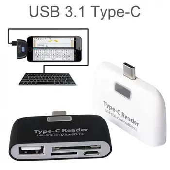 

1pcs Micro SD Memory Card Reader USBC 3.1 TypeC to USB 3.0 OTG HUB Adapter fit for Macbook / Cell Phone / Tablet