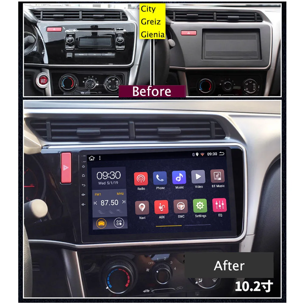 Для Honda CITY Автомобильная магнитола 8 ядер 2g 32G gps навигация 2.5D экран gps navi Система Android 8,1 wifi/FM/SWC/BT