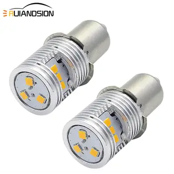 

2x 3V 4.5V 6-24V P13.5S E10 LED Bulb For Flashlight Replacement Bulb No-polarity led Torch Work Light Lamp 600Lumen White Yellow