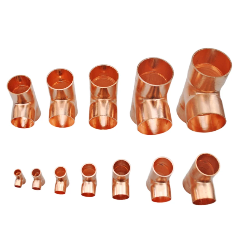 6.35mm-50.8mm Copper Fitting Equal Tee Type Welding Pipe Connector 3 Ways Air Conditioning Refrigeration hose pipe fitting pipe fitting tee adapter air conditioner fitting water pipe fitting