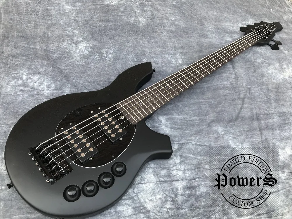 Китай OEM электрическая бас гитара M Bongo металл черный цвет 5 струн HH активные звукосниматели активная Электроника