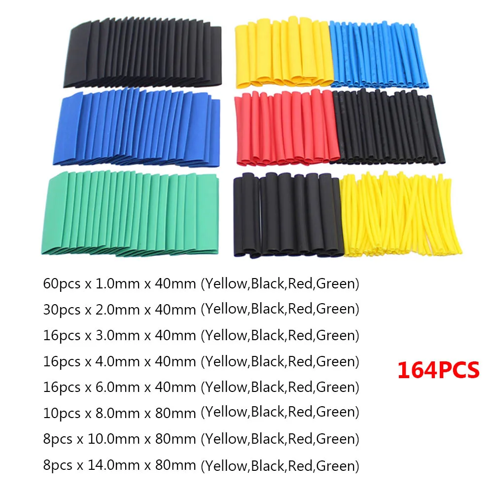 127-750Pcs Heat Shrink Sleeving Tube Assortment Kit Shrinkage Sheath Connection Wire Wrap Cable Waterproof Electrical Insulation 24 volt to 12 volt converter Electrical Equipment & Supplies