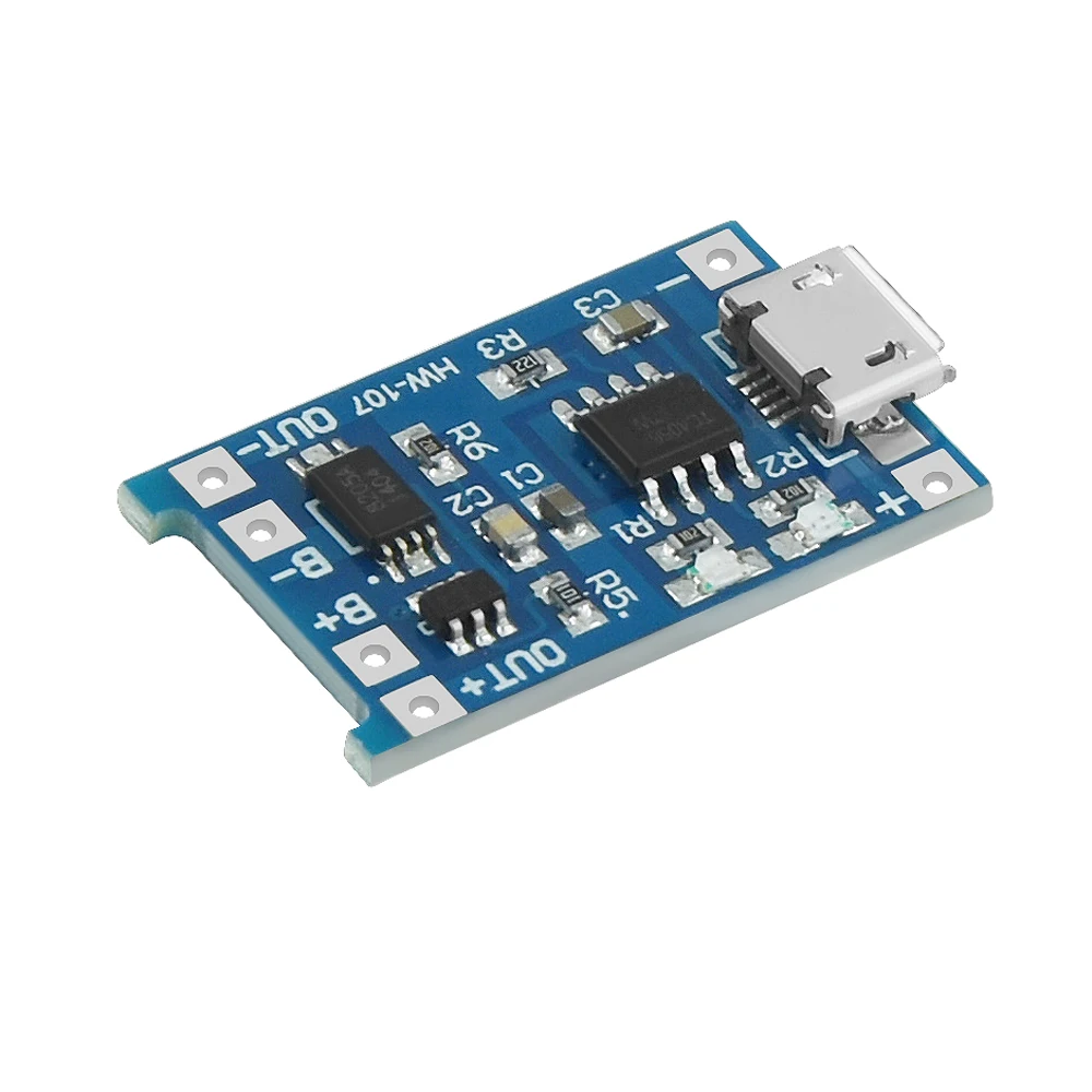 1/3/5PCS 5V 1A Micro USB 18650 Lithium Battery Charging Board Charger Module+Protection Dual Functions TP4056