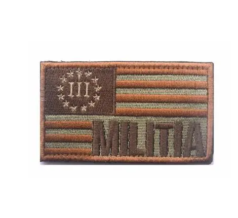 Сувениры вышитые патч американский флаг нашивка militia 3D тактические заплатки ткань США нагрудный знак крючок и петля - Цвет: 5
