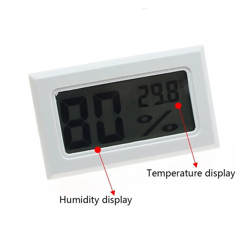 Мини цифровой ЖК-дисплей удобный датчик температуры измеритель влажности крытый гигрометр портативный датчик холодильник термометр - Цвет: White FY-11