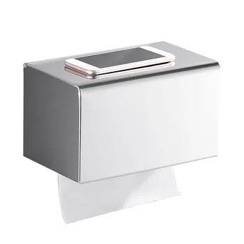 

Nail-free Waterproof Bathroom Roll Stand Stainless Steel Cafe Paper Towel Holder Tray