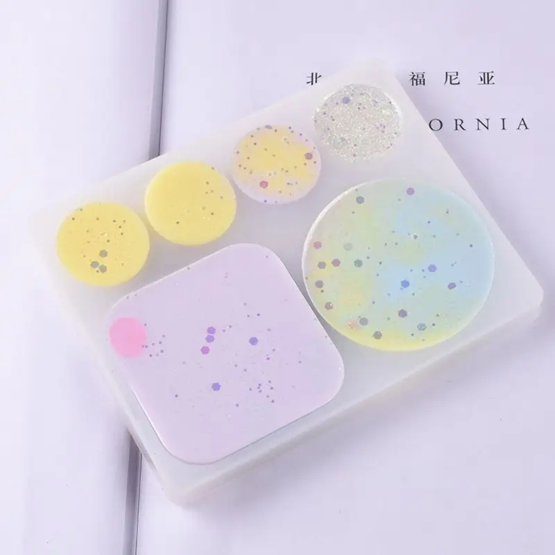 Color Palette Flat Sqaure Round Silicone Epoxy Resin Mold Jewelry Making Tools