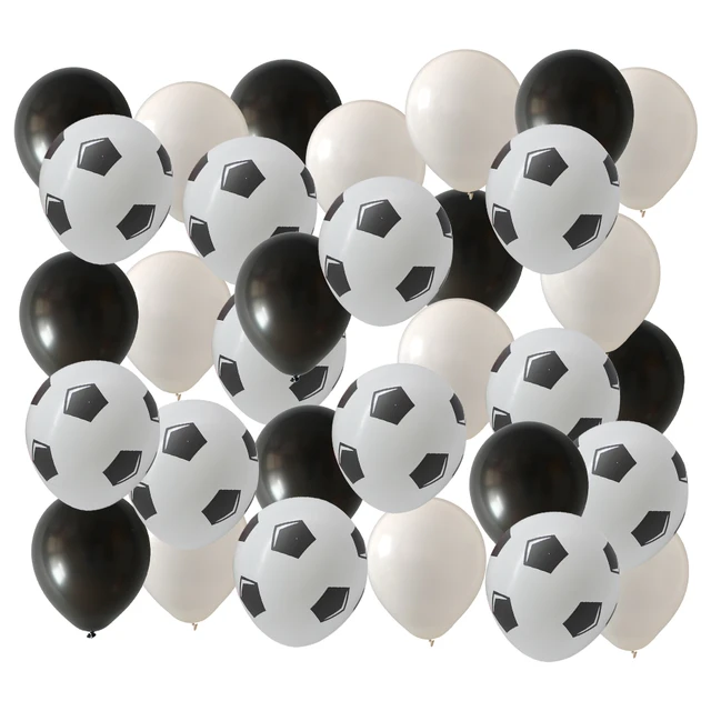 Globos de aluminio de fútbol, decoración de fiesta de cumpleaños, tema de  fútbol, suministros para eventos, 18 pulgadas, blanco y negro - AliExpress