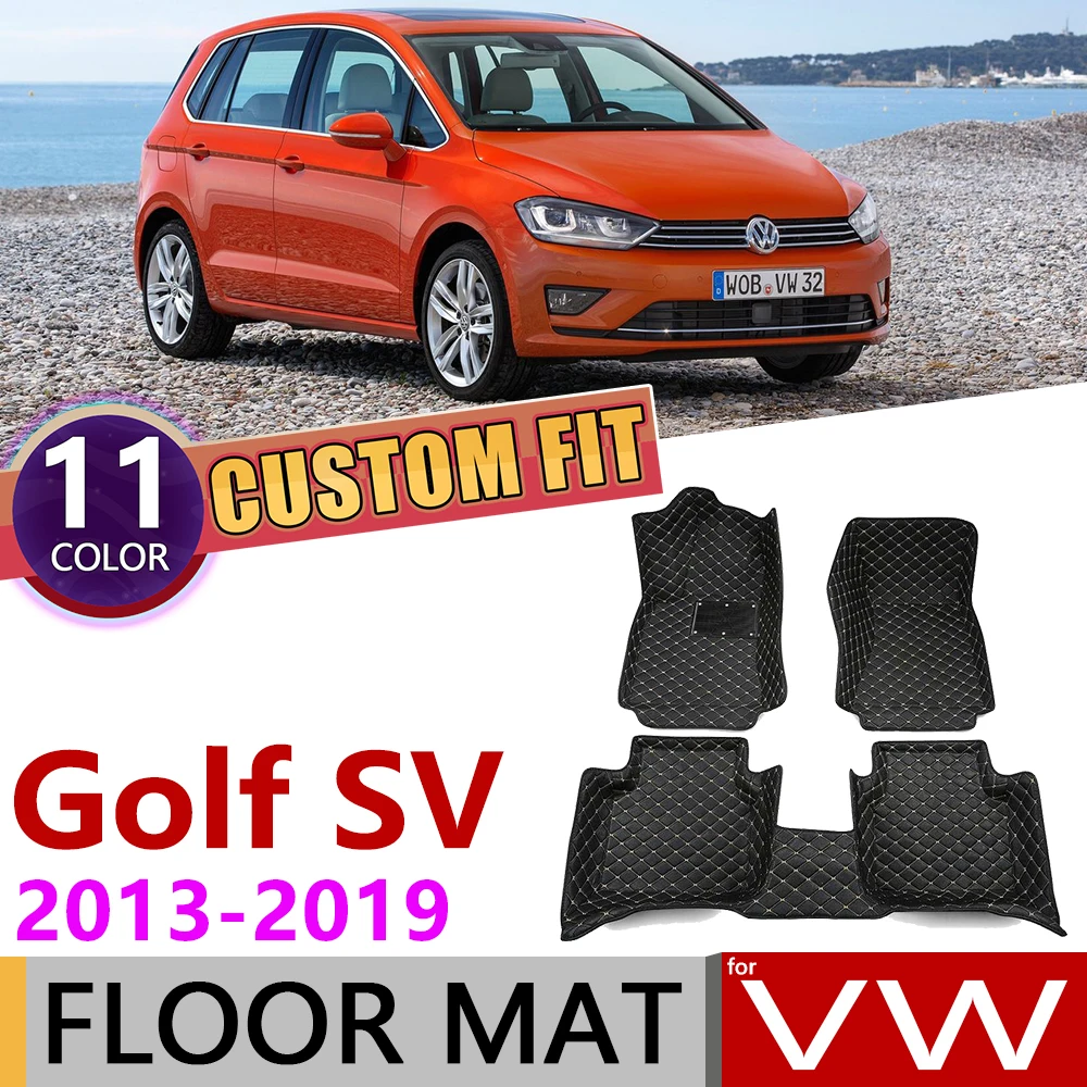 Пользовательские автомобильные кожаные Коврики для Volkswagen VW Golf 7 Sportsvan SV MK7 2013 ~ 2019 5