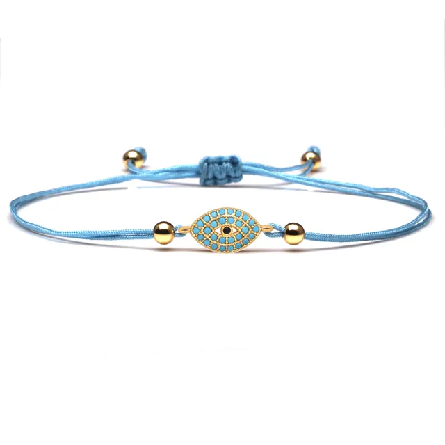 고급스럽고 상징적인 AAA 큐빅 그리스 구리 이블 아이 참 팔찌로 스타일과 행운을 모두 누립니다.