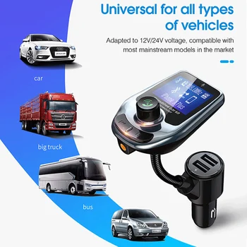 

Wireless Bluetooth FM Transmitter MP3 Radio Adapter Car Kit USB Charger Suppor TF Card PUO88