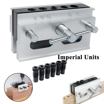 

7pcs Doweling Jig Kit Self Centering Hole Puncher Drill Guide Accessories Tools