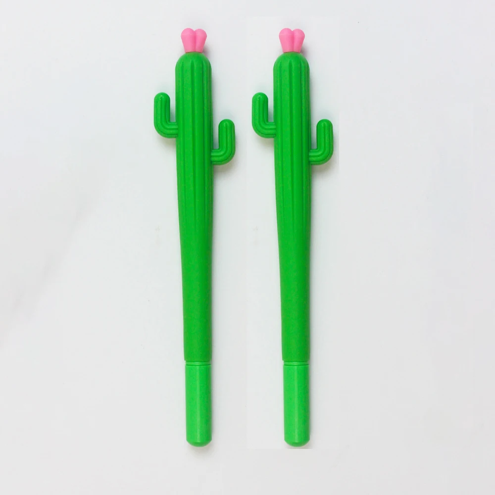 2 Pezzi Carino Creativo Cactus Gel Penne Cancelleria Ufficio Materiale Scolastico Regalo Penna Gel 0.38Mm Inchiostro Nero Cancelleria Kawaii