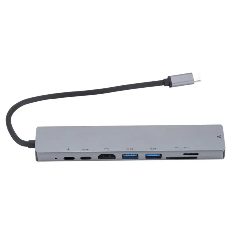TYPE-C к HDMI RJ45 8 в 1 TYPE-C сетевая карта ноутбук док-станция концентратор SD/TF кард-ридер ГОРЯЧАЯ распродажа