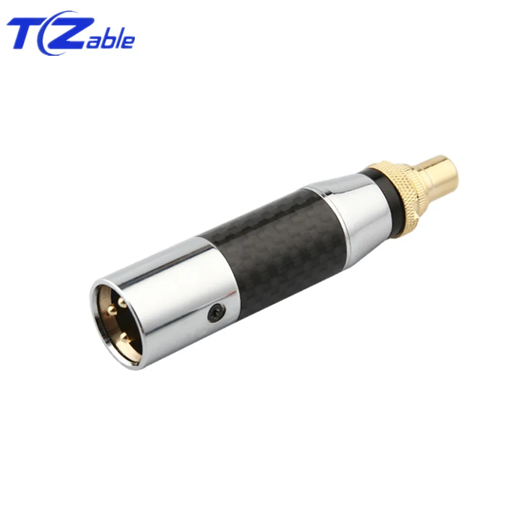 Male Black 3pin разъем RCA конвертер XLR Женский Мужской RCA аудио разъем спикер Разъемы углеродное волокно медь Микрофон XLR кабель - Цвет: Male Black