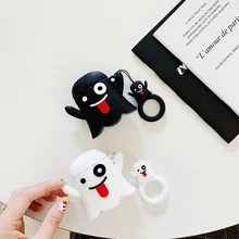Earphone Case For Airpods 2 Case Silicone Bear Cat Pig Cartoon Headphones Cover For Apple Air pods 1 Case For Earpods Key ring