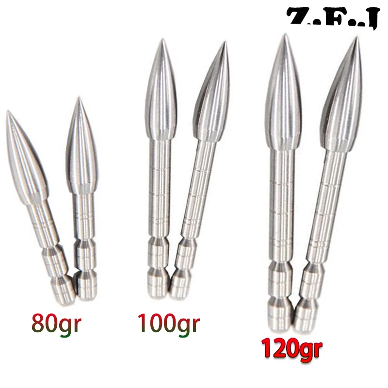 12pcs-24pcs-80gr-100gr-120gr-stainless-Steel-Arrow-Head-Target-Point-Tips-ID-4-2mm-OD