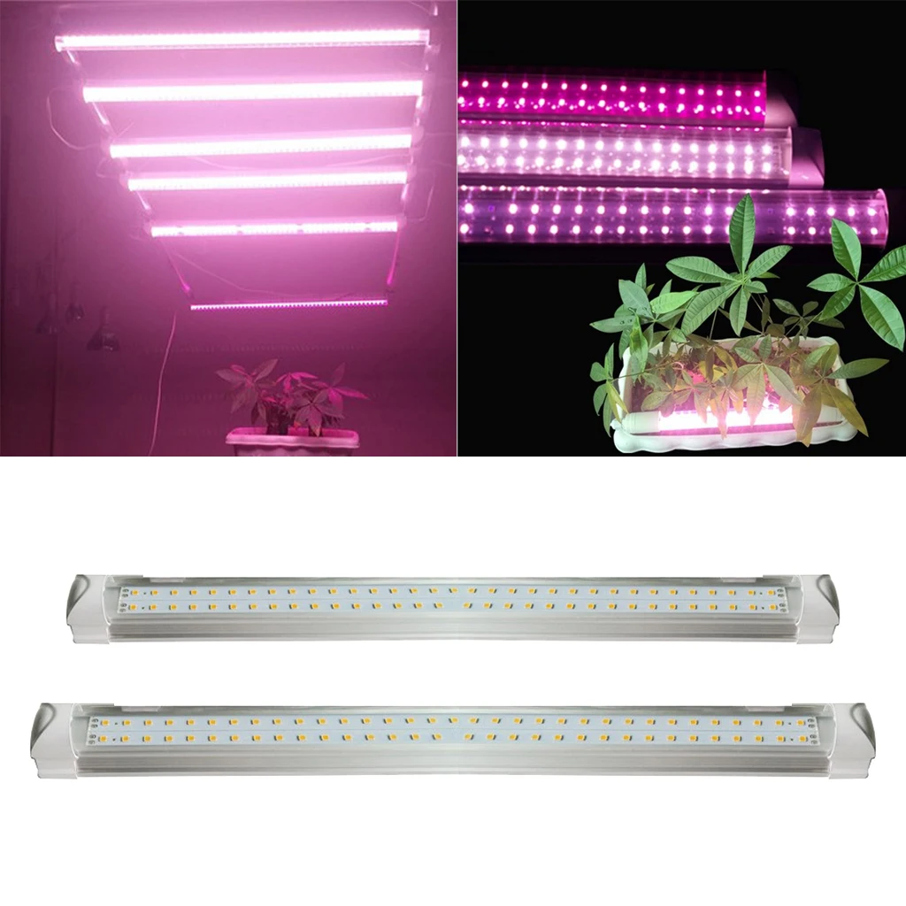 2 Sizes Full  LED Grow Light Tube Strip Veg Bloom Plant Double Line T8 Tubes Lamp