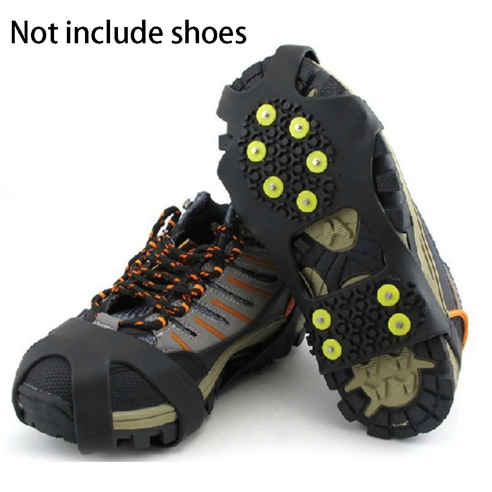 Нескользящая насадка для обуви для пеших прогулок для зимних видов спорта противоскользящие накладки для обуви против скольжения устойчивые шипы 10 Стальные Шпильки полезные снежные Захваты