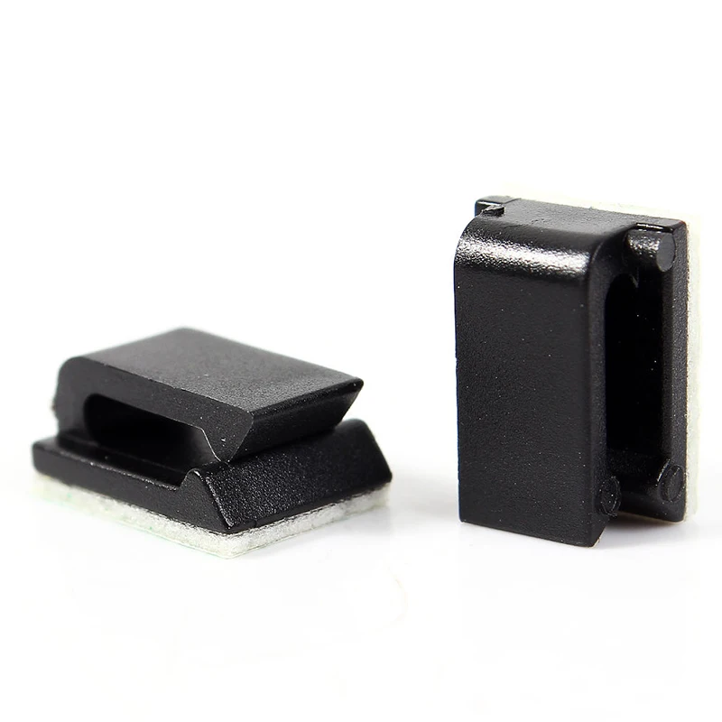 

Single Hole Plastic House Office Car Wire Cord Cable Wrapper Pasted Flat Cable Holder Tie Clips Fixer Organizer Winder 10 Pcs