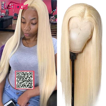 

Lemoda 613 Lace Front Wig Straight Human Hair Wig Preplucked Lace Part 150% Brazilian Remy Blonde Lace Frontal Wig For Women