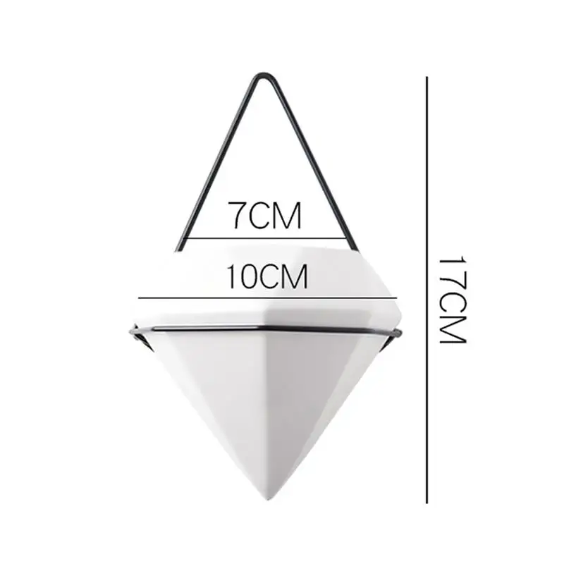 Настенное подвесное кашпо горшок треугольный керамический воздушный для