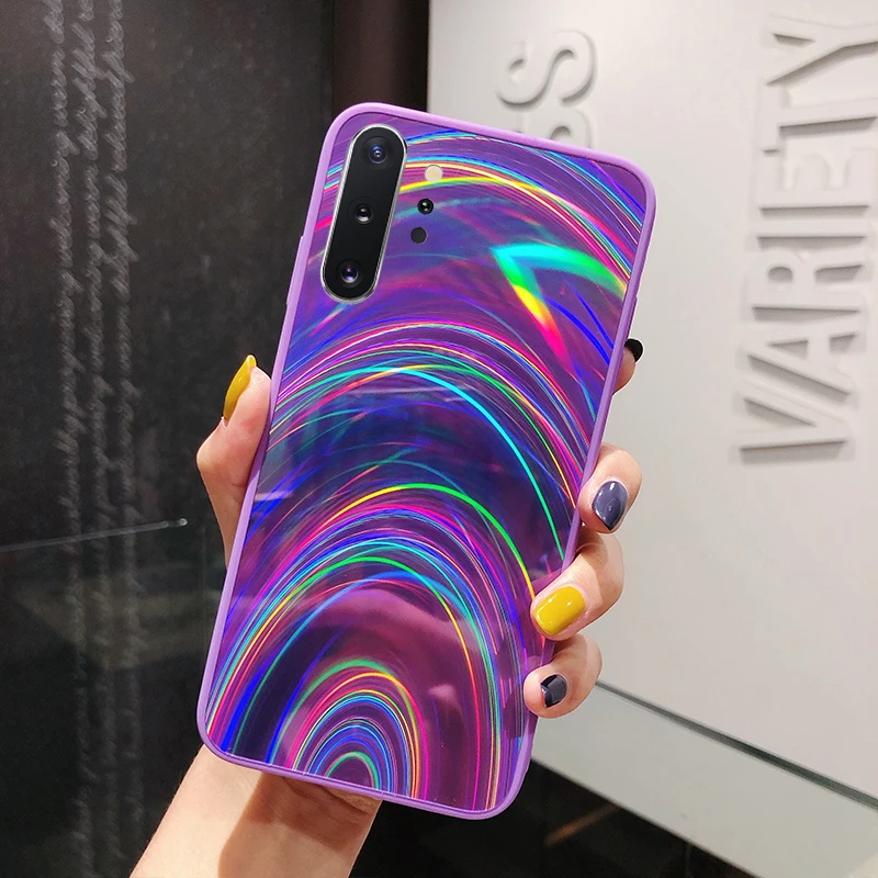 Роскошный блестящий Радужный чехол для samsung Galaxy S8 S9 S10 плюс A10 A20 A30 A50 A70 J6 J8 A6 A7 A9 J4 Note10 плюс 8 9