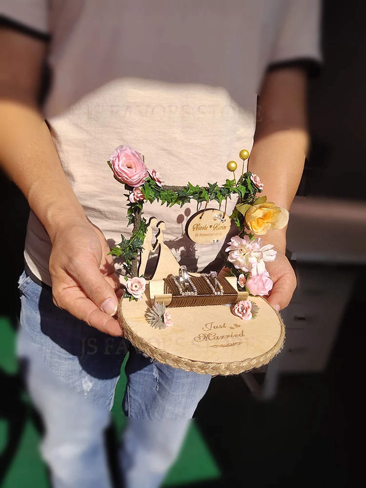 1шт на заказ Новая версия Сияющий поцелуй Помолвочное предложение Свадебные украшения реквизит для фотосессии кольцо ручной работы подушка