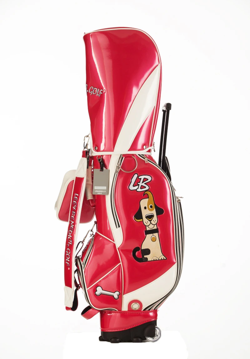 ✠ PEARLY GATES golf bag 23 spring female letter one-shoulder oblique bag  two-wheel smiling face pull wheel bag