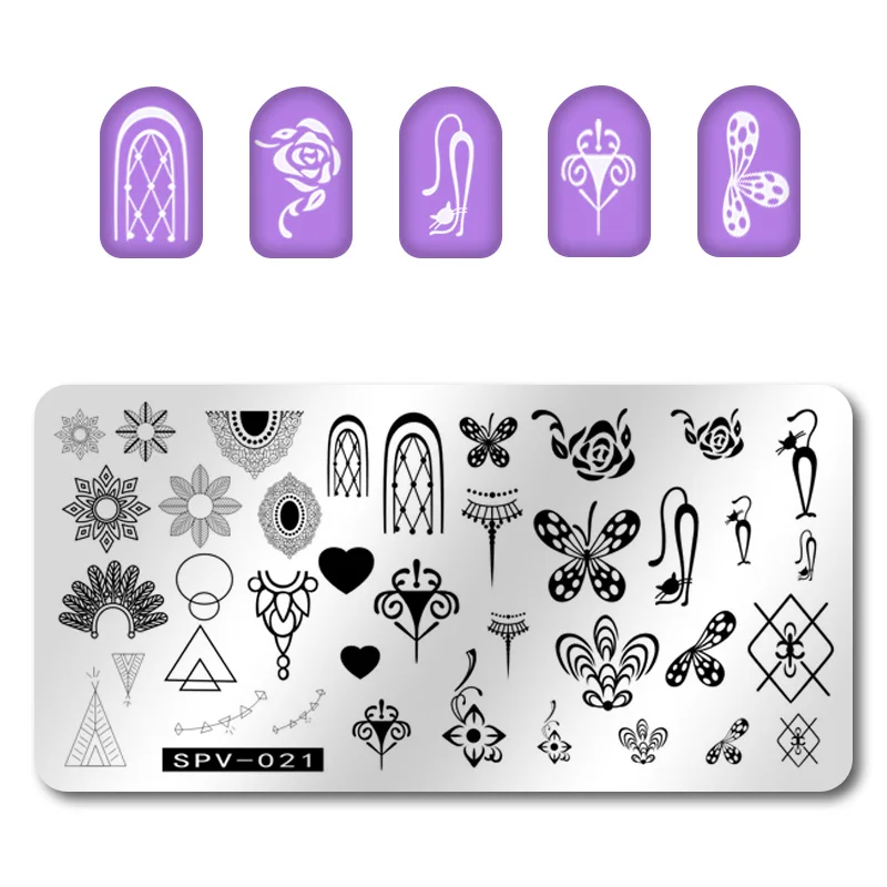 SPV21 MAFANAILS наклейки для ногтей на Хэллоуин и Рождество DIY Konad трафарет для ногтей 6,2*12,5 см шаблон для маникюра - Цвет: SPV21