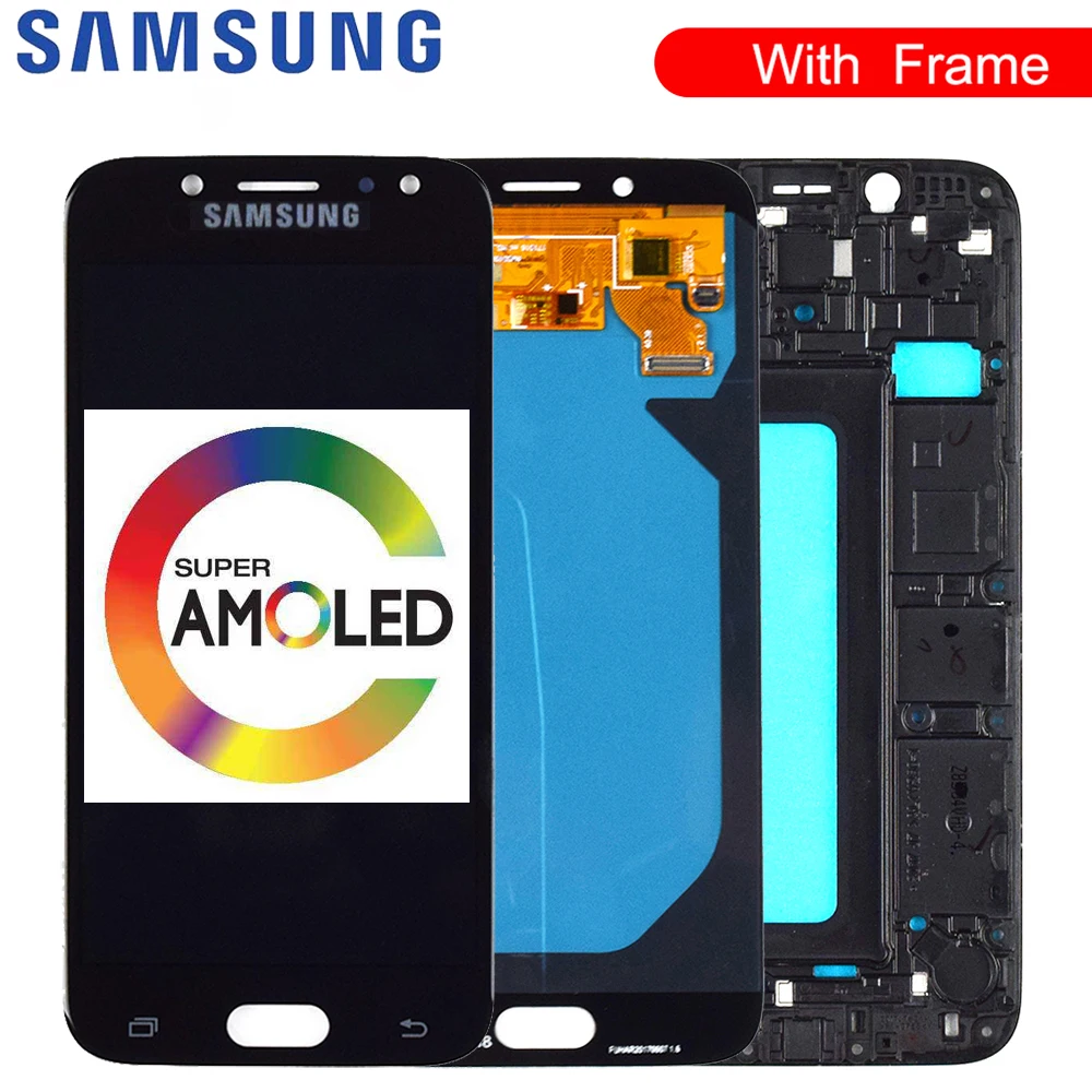 Оригинальный AMOLED дисплей 5 дюйма для SAMSUNG Galaxy J7 Pro J730 ЖК 2017 дигитайзер сенсорного