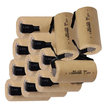 

YECKPOWO 12 pcs SC rechargeable battery power tool SUBC batterie NICD accumulator 1300mah 1.2v for Dewalt Bosch hitachi B&D