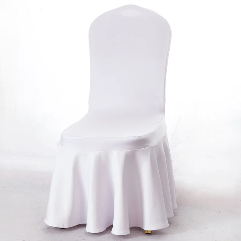 Thickened Skirt Dining Chair Cover White Elastic Slipcover Stretch for For Kictchen Wedding Party Hotel | Дом и сад