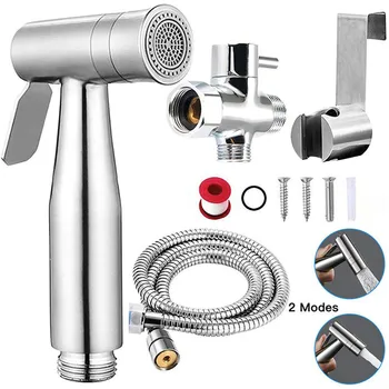 

Toilet toilet smart toilet flushing Handheld Stainless Steel Bidet Spray Shower Sprayer Douche Kit Set bidet toilet spray #40