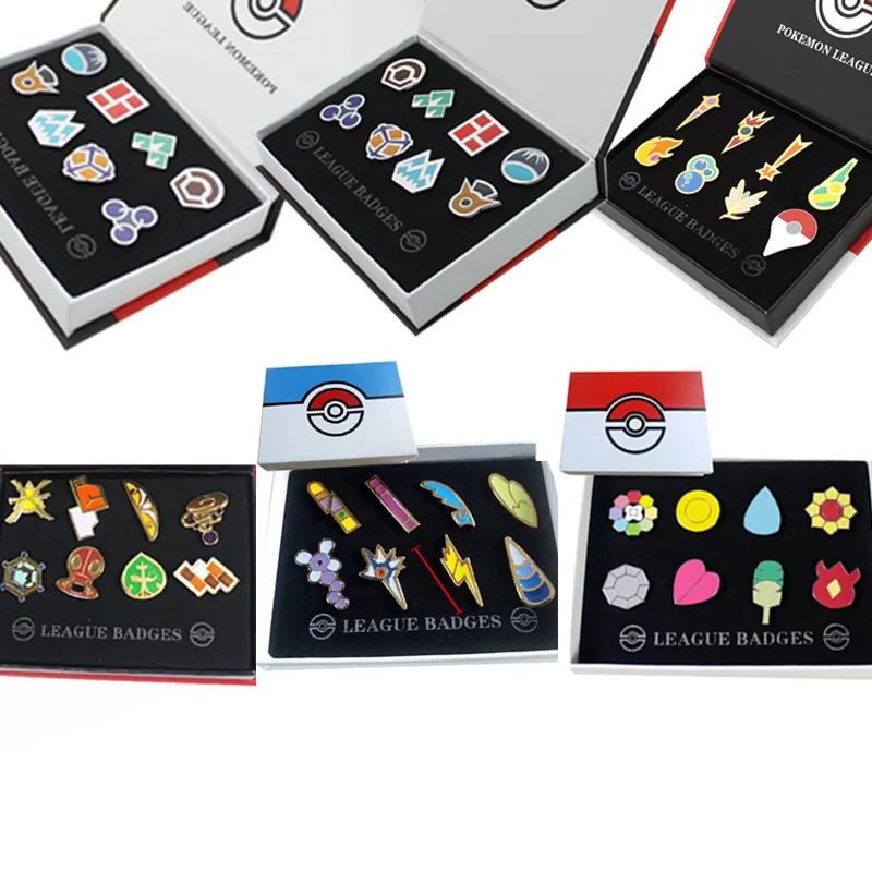 Броши с изображением покемона как Kanto Johto Hoenn Sinnoh Unova Kalos региона лиги броши