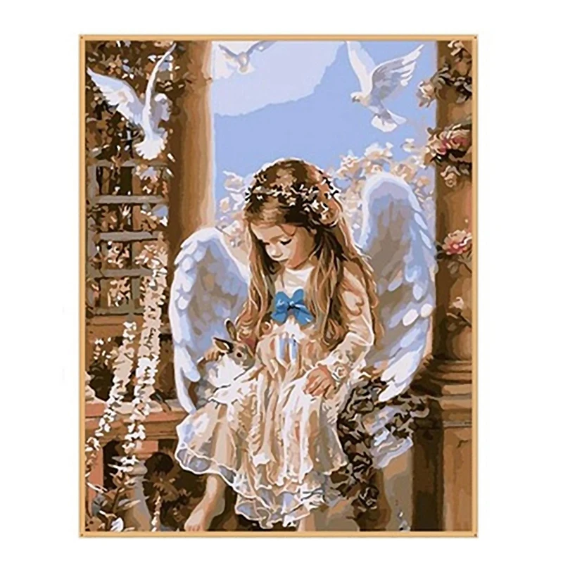 

DIY 5D Diamond Embroidery Beautiful Angel Baby Painting Cross needle Home Decor 25*30cm