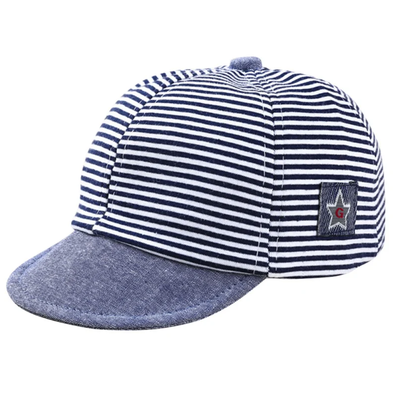 

Autumn Baby Striped Hat Cotton Blend Baby Boy Cap Adjustable Infant Hats for Girls 1-2T baby New Year's Gift