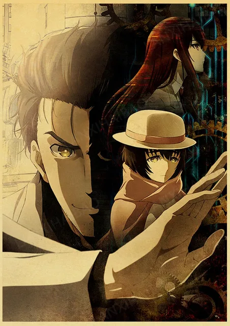  Steins Gate Anime Movie Day Comic Poster Vintage Metal Tin Logo  Wall Home Wall Art Metal Tin Logo Cave Bar Club Metal Tin logo 8x12 inches:  Posters & Prints