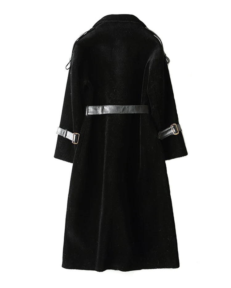 Пальто с натуральным мехом женская одежда Длинная зимняя куртка из овечьей шерсти меховые пальто и куртки для женщин Корейское манто Femme 88562