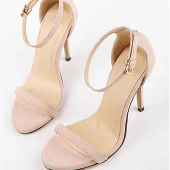 

with shallow high-heeled sandals large size sandals Summer and autumn one-character sandals with buttons female