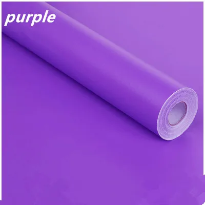 ПВХ DIY самоклеящиеся обои для гостиной спальни водонепроницаемый настенный Декор для детского сада настенная Бумага Мебель Ремонт твердый - Цвет: purple