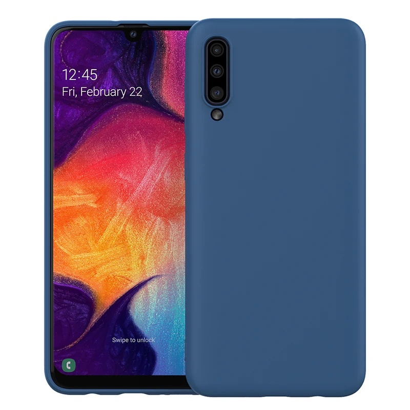 Для samsung Galaxy A50 жидкий силиконовый чехол гелевый резиновый Тонкий чехол с мягкой амортизирующей тканью из микрофибры подушка для подкладки