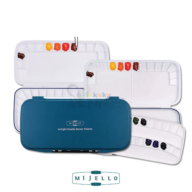 Mijello mijello watercolor palette mwp-1772 double decker 72 wells  370x180x30mm (14.56 x 7.08 x 1.18 inch)