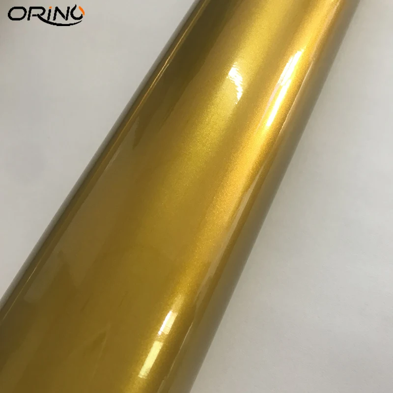 Gold Glossy Metallic Vinyl Film Wrap-2